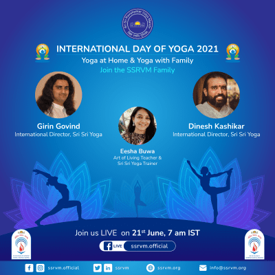 SSRVM Family invited all to join us LIVE on International Day of Yoga