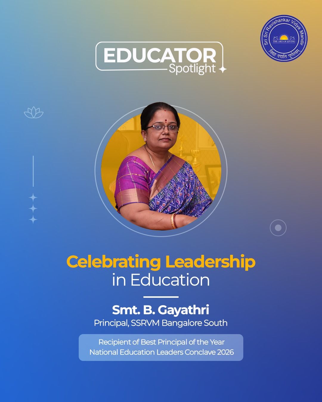 Best Principal of the Year Award at the National Education Leaders Conclave 2026