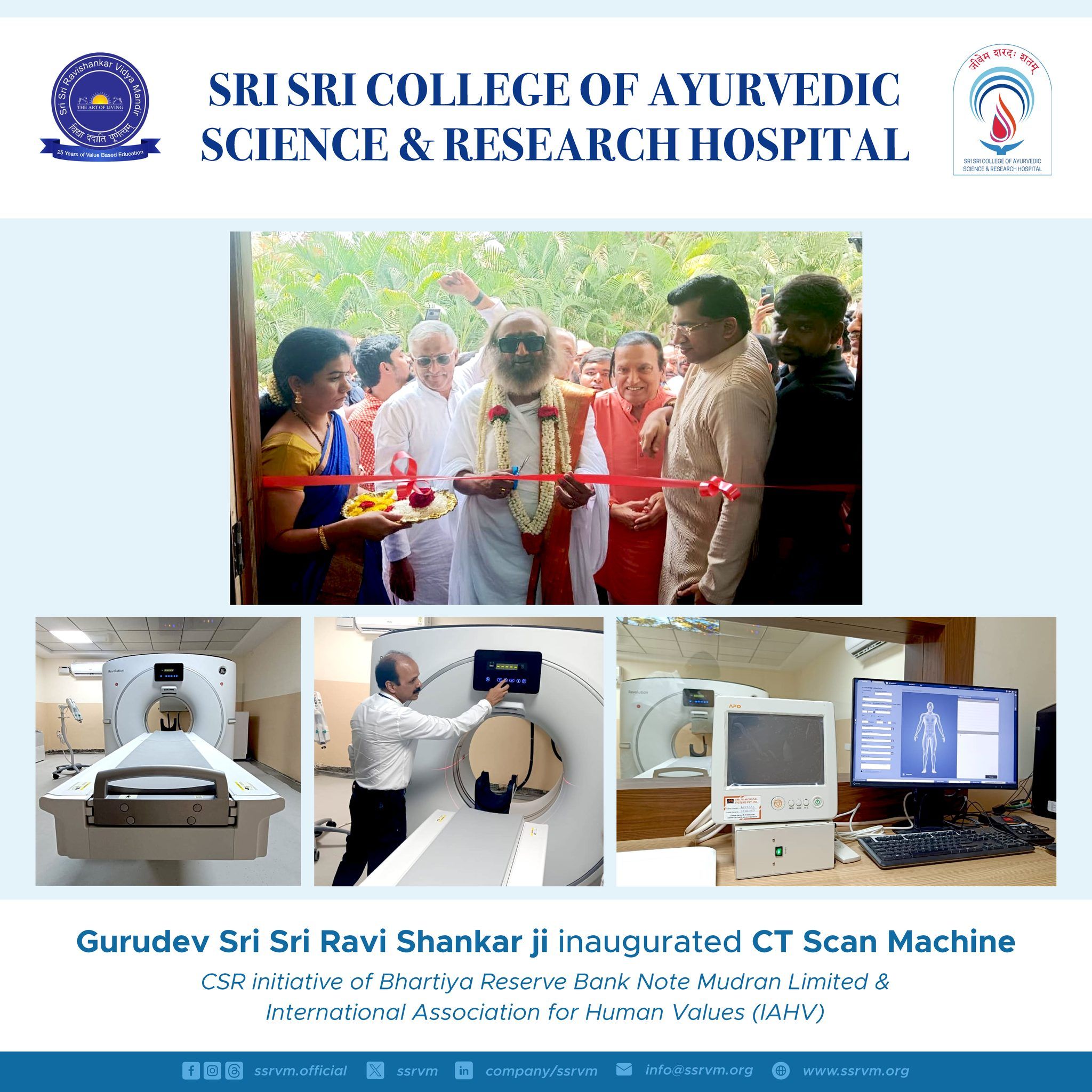 Inauguration a CT Scan Machine at Sri Sri Ayurveda Hospital