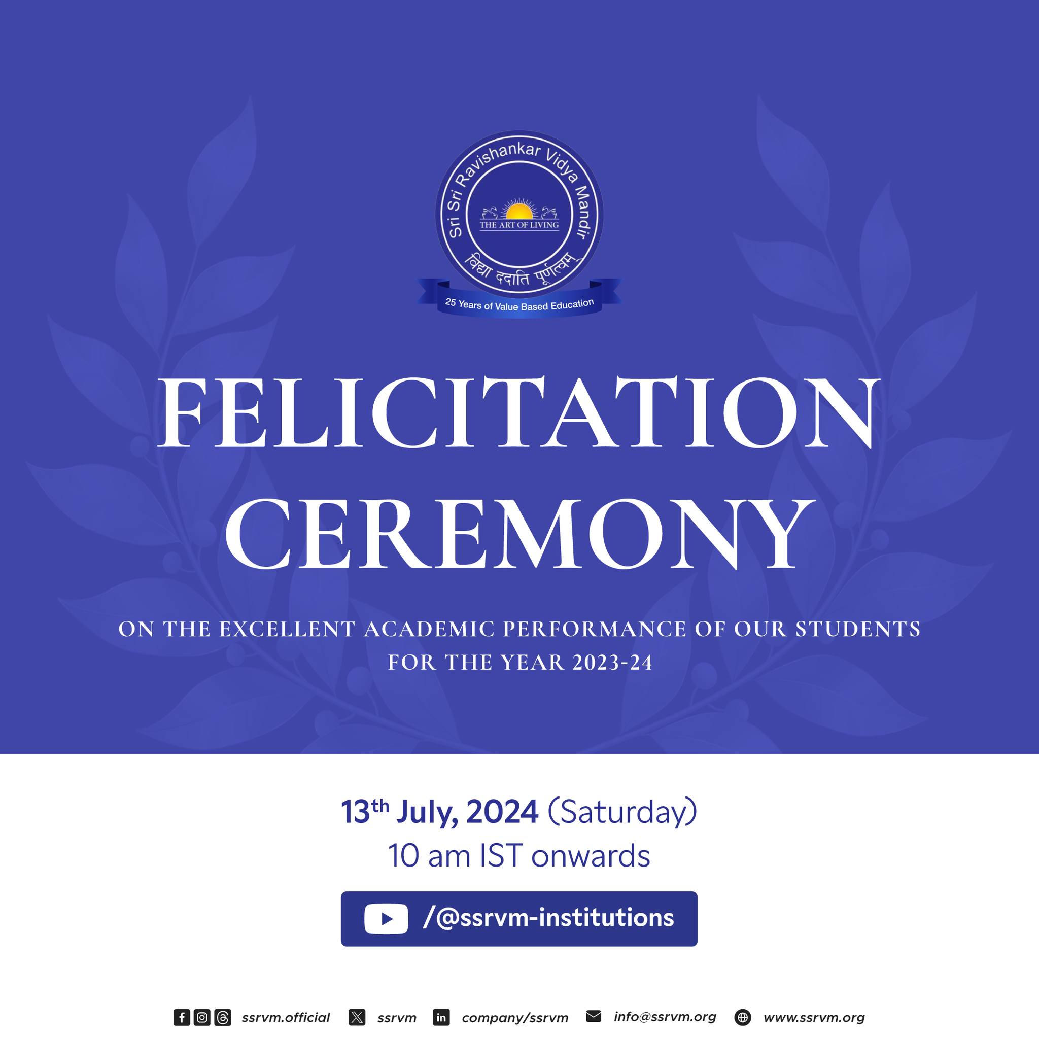 Online Felicitation Ceremony for Academic Excellence in 2023-24