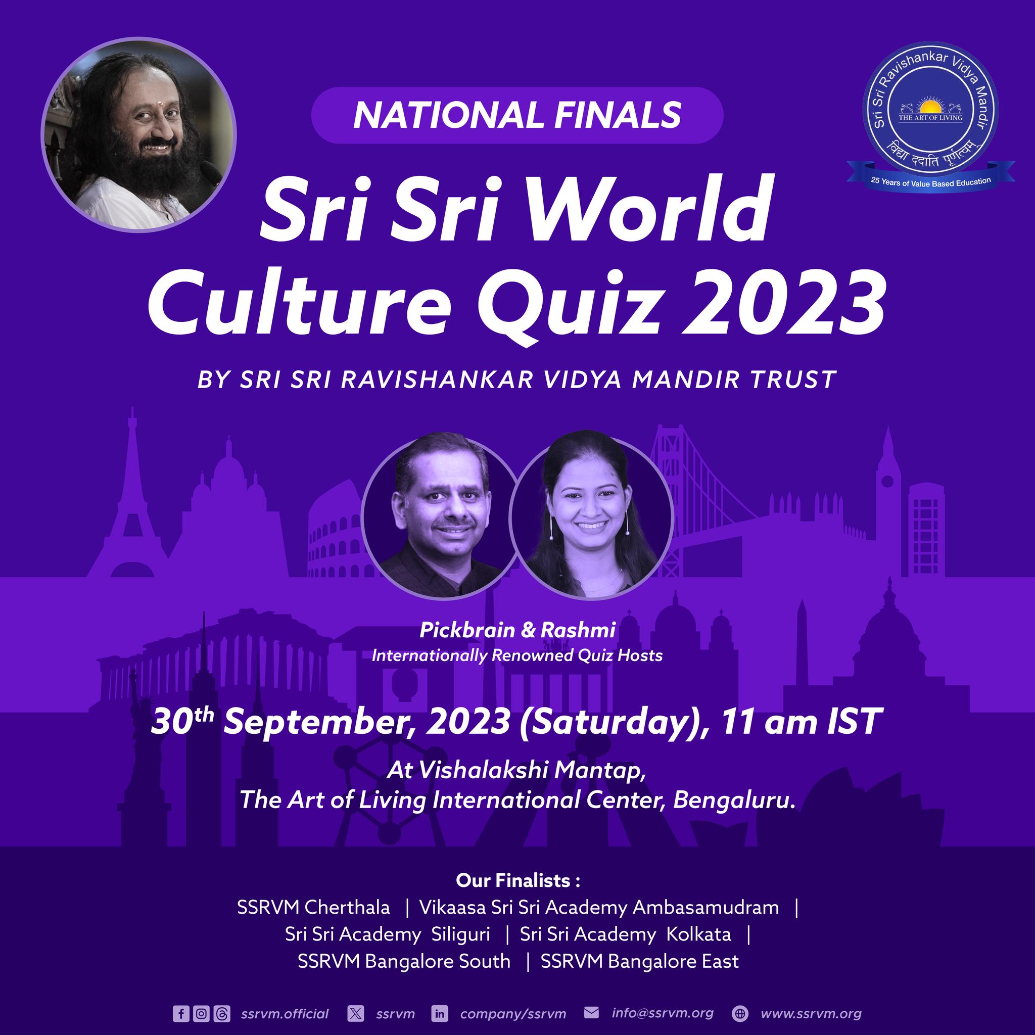 Sri Sri World Culture Quiz" National Finals